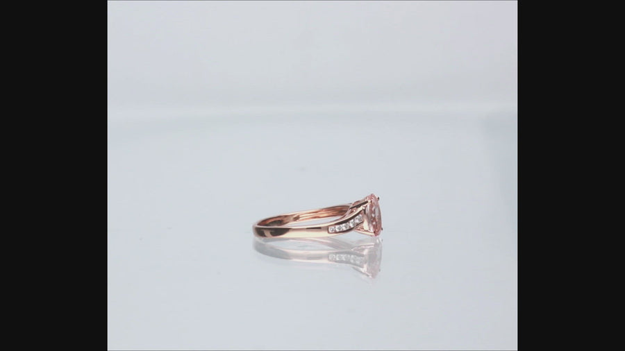 Gracelyn 10K Rose Gold Oval-Cut Madagascar Morganite Ring