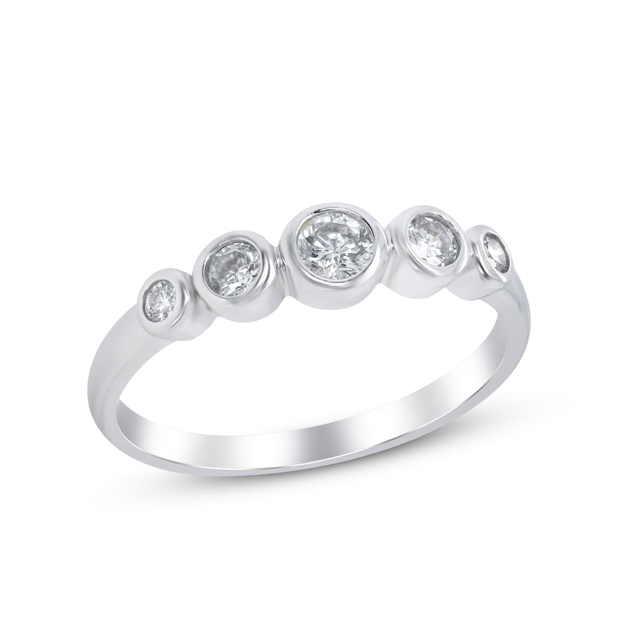 Daisy 14K White Gold Round-Cut White Diamond Ring