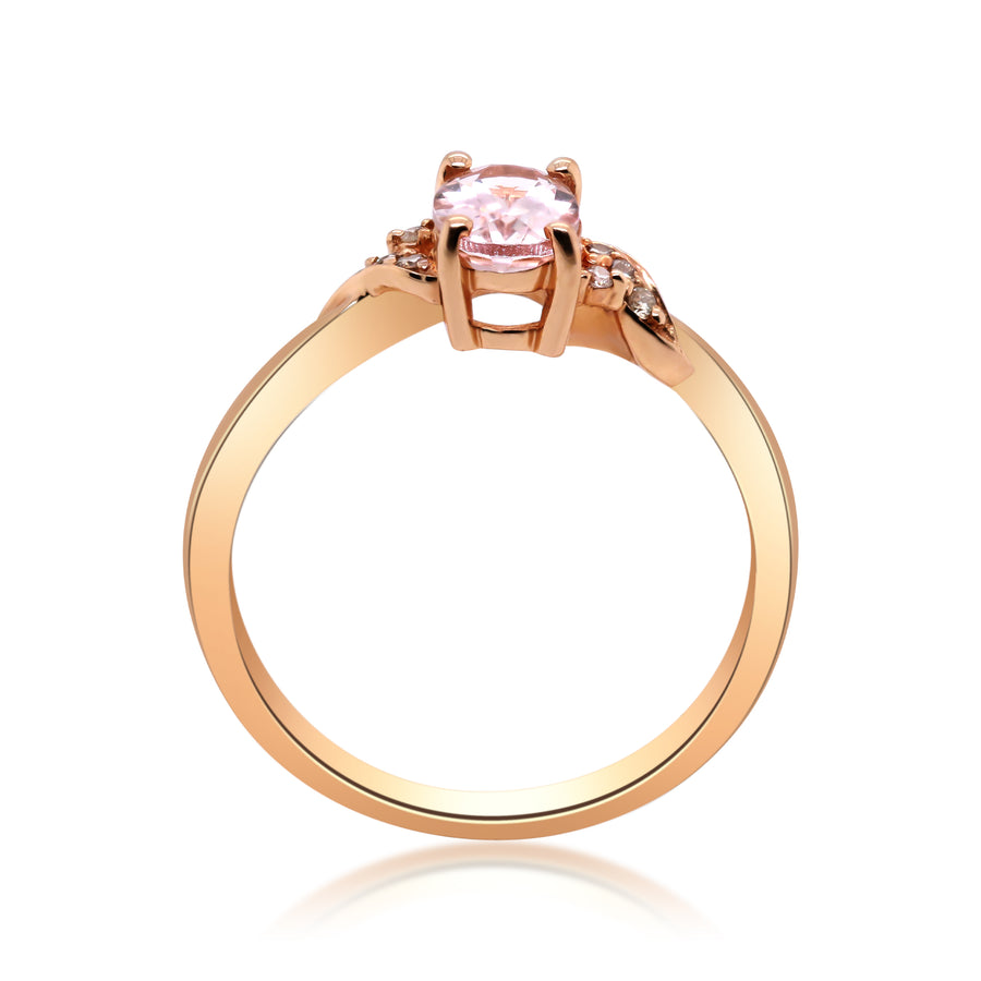 Lorelai 10K Rose Gold Oval-Cut Madagascar Morganite Ring