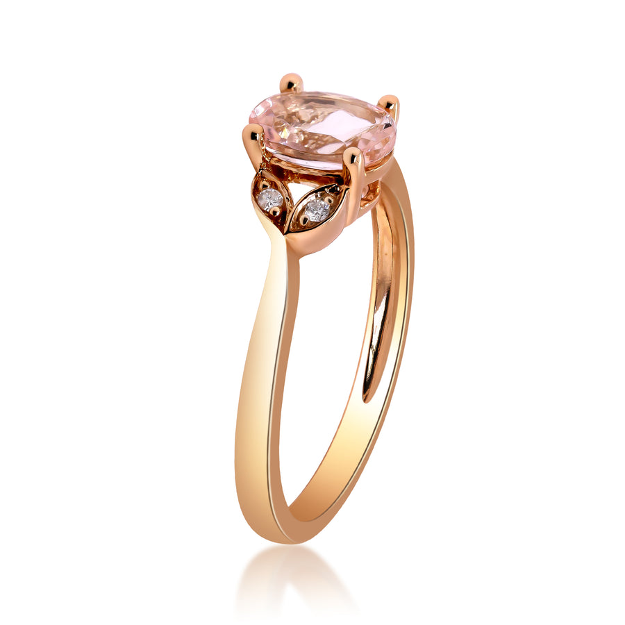 Sarah 10K Rose Gold Oval-Cut Madagascar Morganite Ring