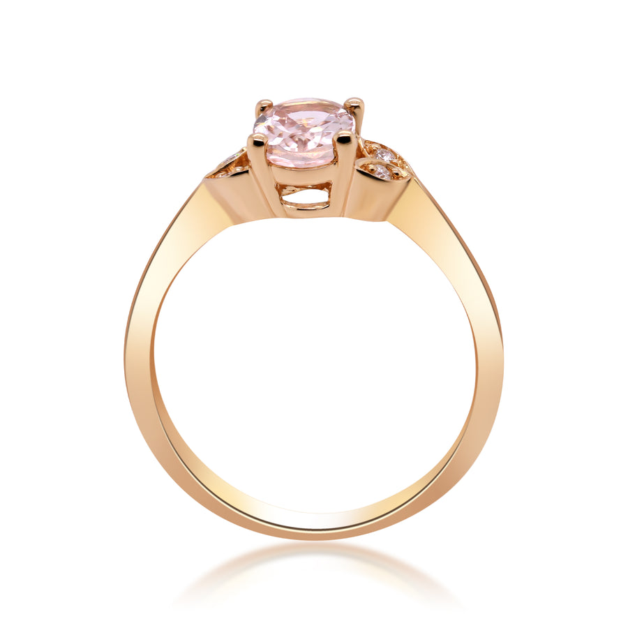 Sarah 10K Rose Gold Oval-Cut Madagascar Morganite Ring