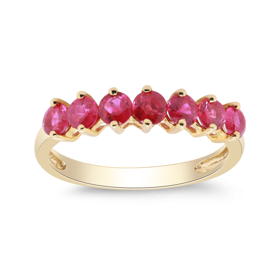 Penelope 14K Yellow Gold Round-Cut Mozambique Ruby Ring