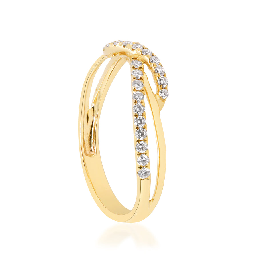 Estella 10K Yellow Gold Round-Cut White Diamond Ring