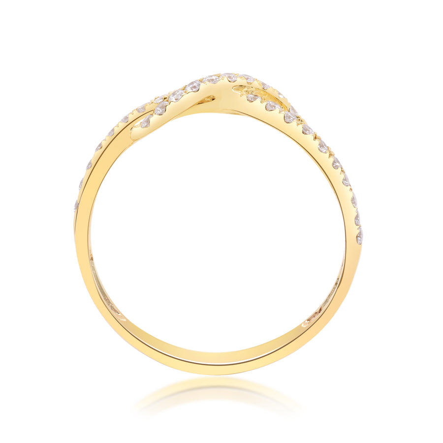 Estella 10K Yellow Gold Round-Cut White Diamond Ring