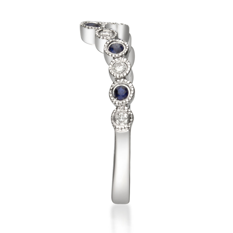 Addisyn 14K White Gold Round-Cut Ceylon Blue Sapphire Ring