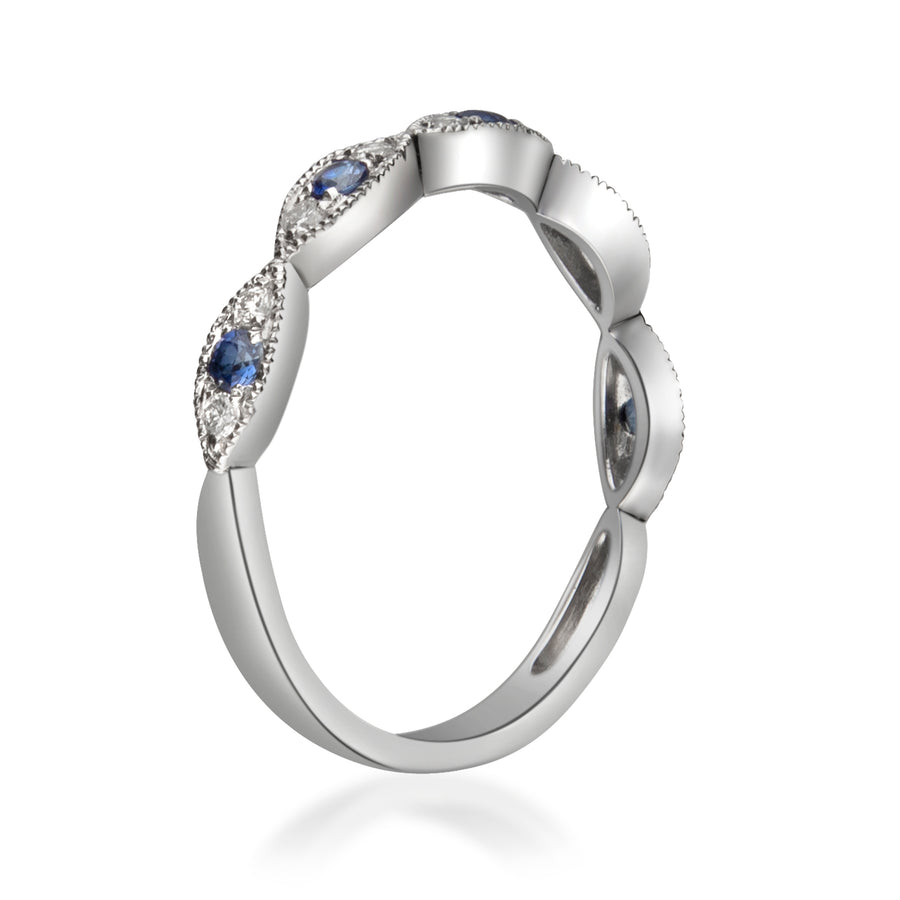 Adelyn 14K White Gold Round-Cut Ceylon Blue Sapphire Ring