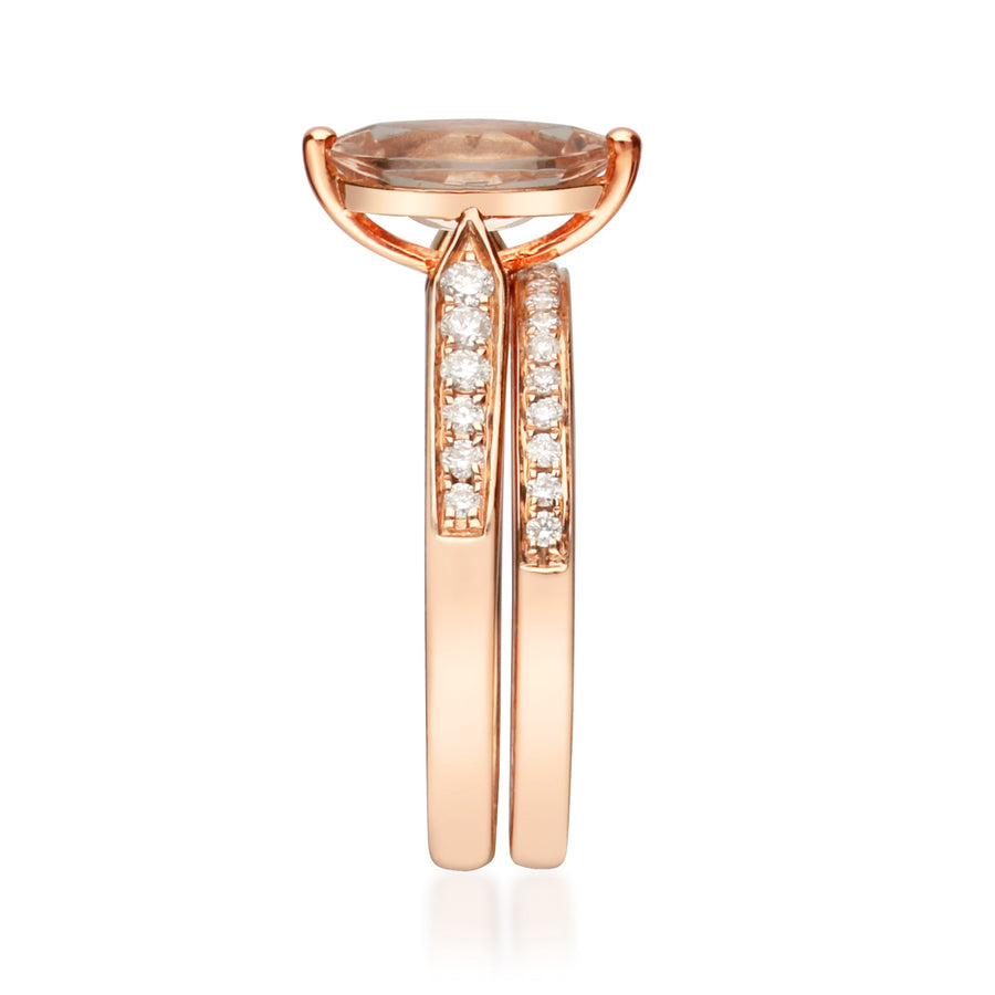 Ensley 14K Rose Gold Marquise-Cut Madagascar Morganite Ring