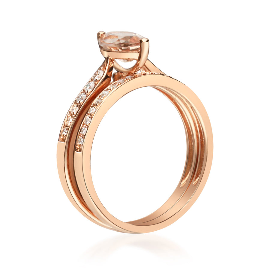 Ensley 14K Rose Gold Marquise-Cut Madagascar Morganite Ring