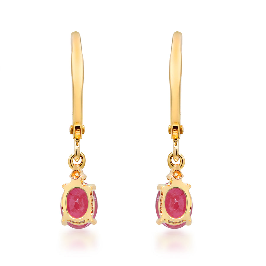 Ava 10K Yellow Gold Oval-Cut Earring Mozambique Ruby