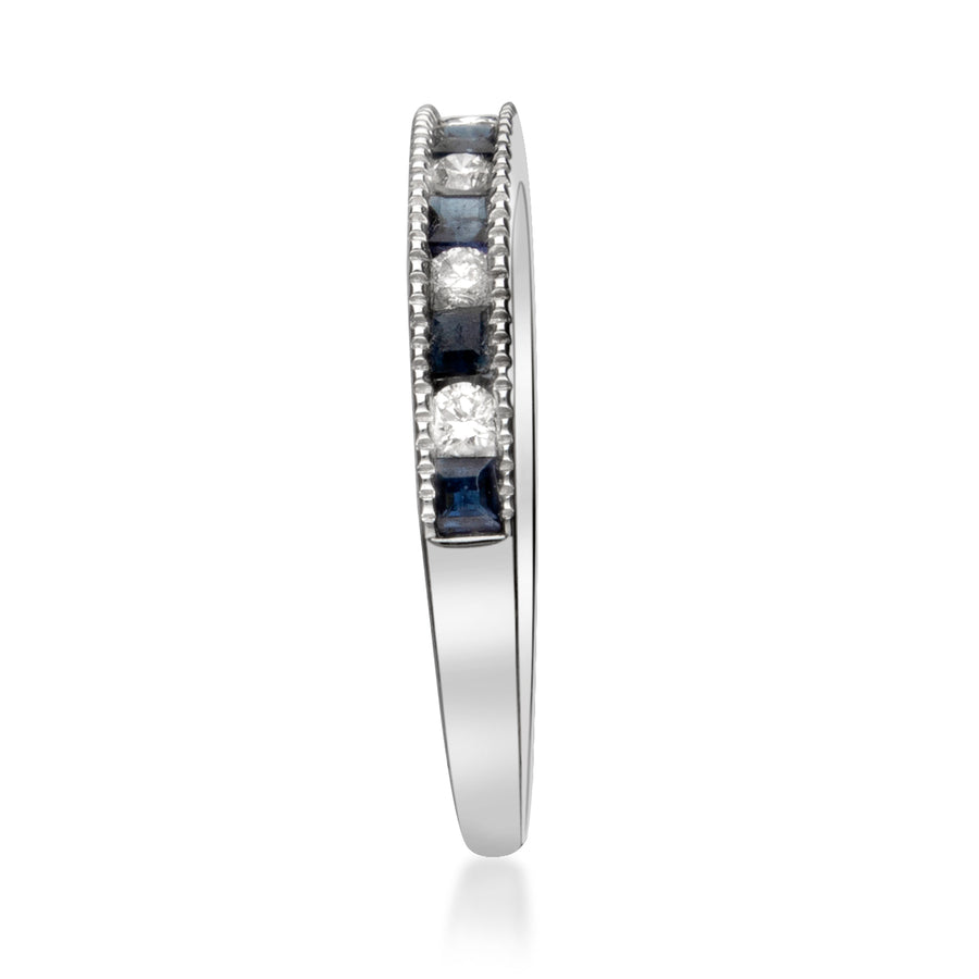 Julia 14K White Gold Square-Cut Ceylon Blue Sapphire Ring