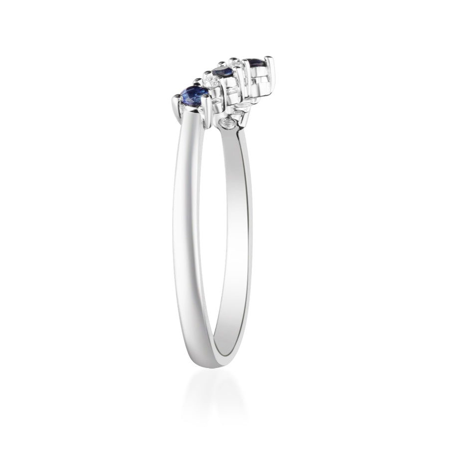 Arlette 10K White Gold Round-Cut Ceylon Blue Sapphire Ring