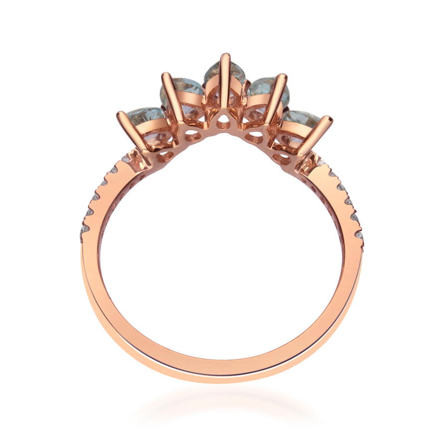 Alina 18K Rose Gold Pear-Cut Brazilian Aquamarine Ring