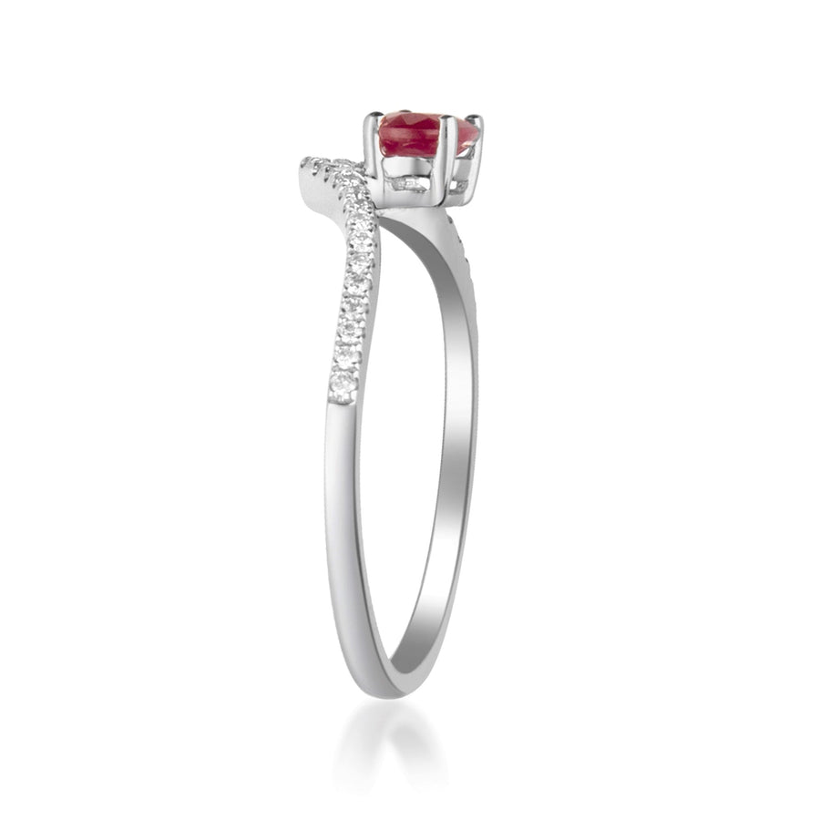 Alisson 10K White Gold Oval-Cut Mozambique Ruby Ring