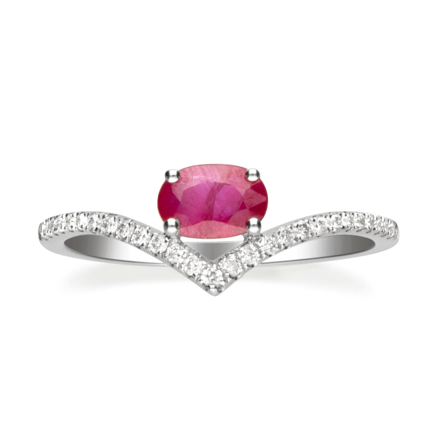 Alisson 10K White Gold Oval-Cut Mozambique Ruby Ring