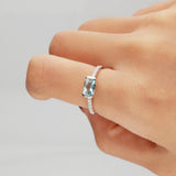 Malia 10K White Gold Cushion-Cut Brazilian Aquamarine Ring