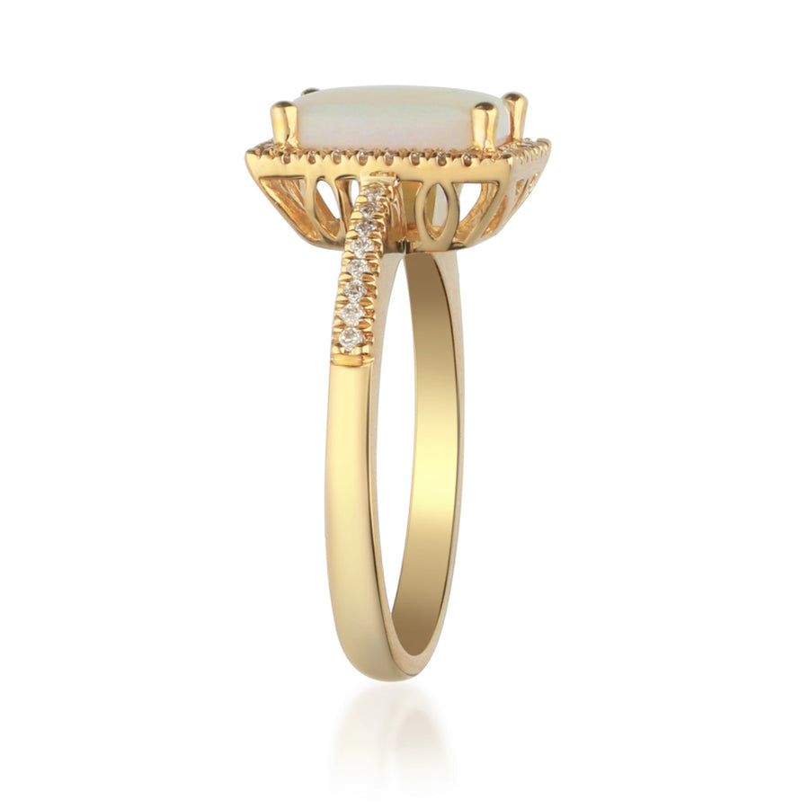 Kaiya 14K Yellow Gold Cushion-Cut Natural African Opal Ring