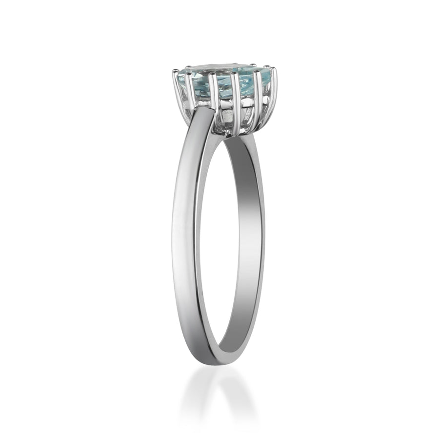 Lindsey 10K White Gold Oval-Cut Brazilian Aquamarine Ring