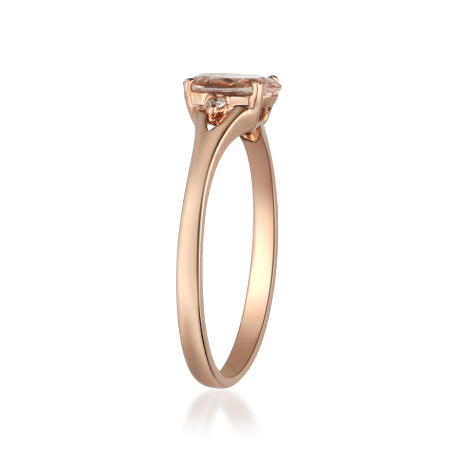 Luisa 10K Rose Gold Oval-Cut Madagascar Morganite Ring