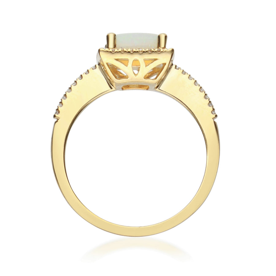 Kaiya 14K Yellow Gold Cushion-Cut Natural African Opal Ring