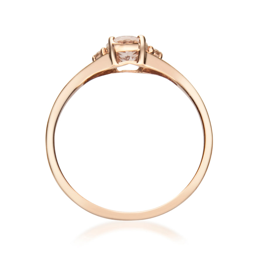 Luisa 10K Rose Gold Oval-Cut Madagascar Morganite Ring