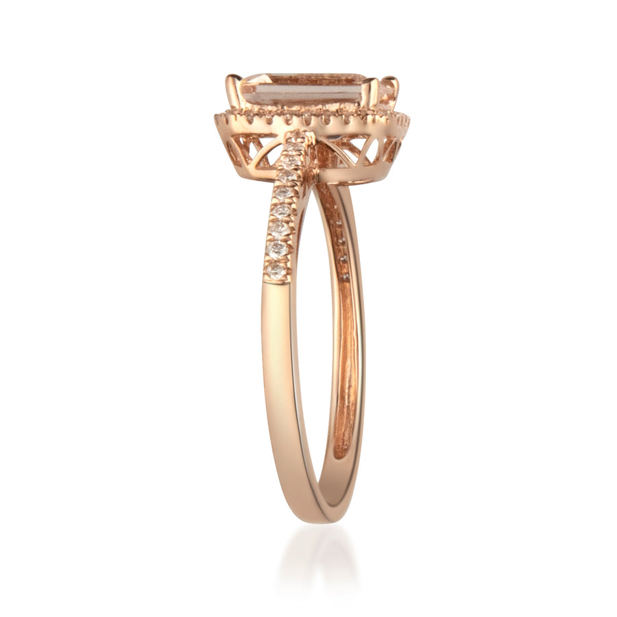 Sadie 14K Rose Gold Emerald-cut Madagascar Morganite Ring