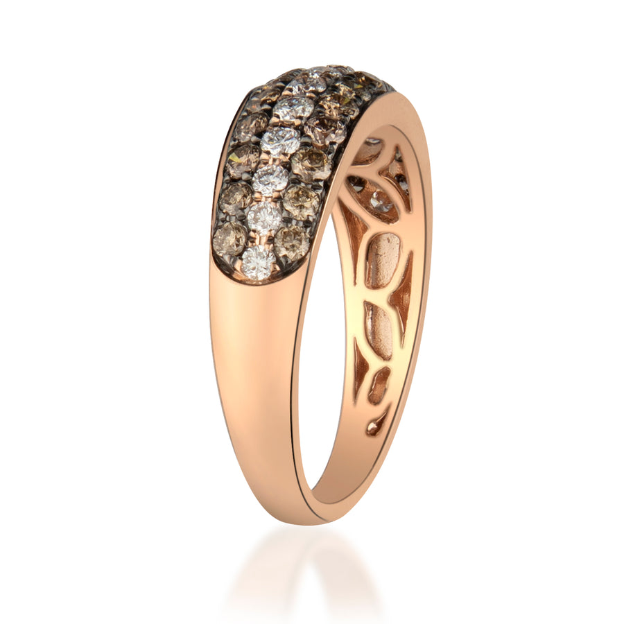 Delilah 14K Rose Gold Round-Cut Brown Diamond Ring