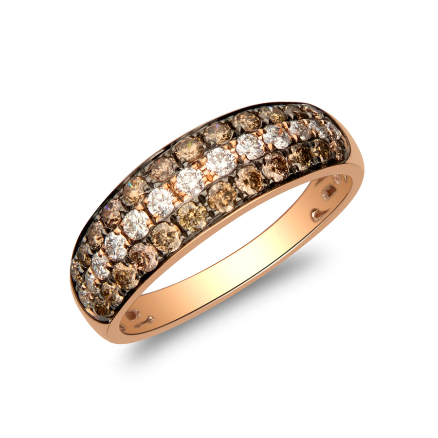 Delilah 14K Rose Gold Round-Cut Brown Diamond Ring