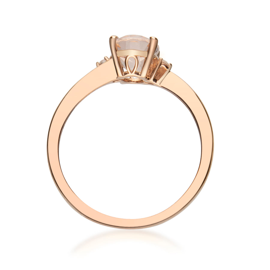 Ellianna 14K Rose Gold Oval-Cut Madagascar Morganite Ring