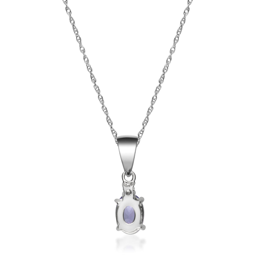 Brylee 14K White Gold Oval-Cut Tanzanian Tanzanite Pendant