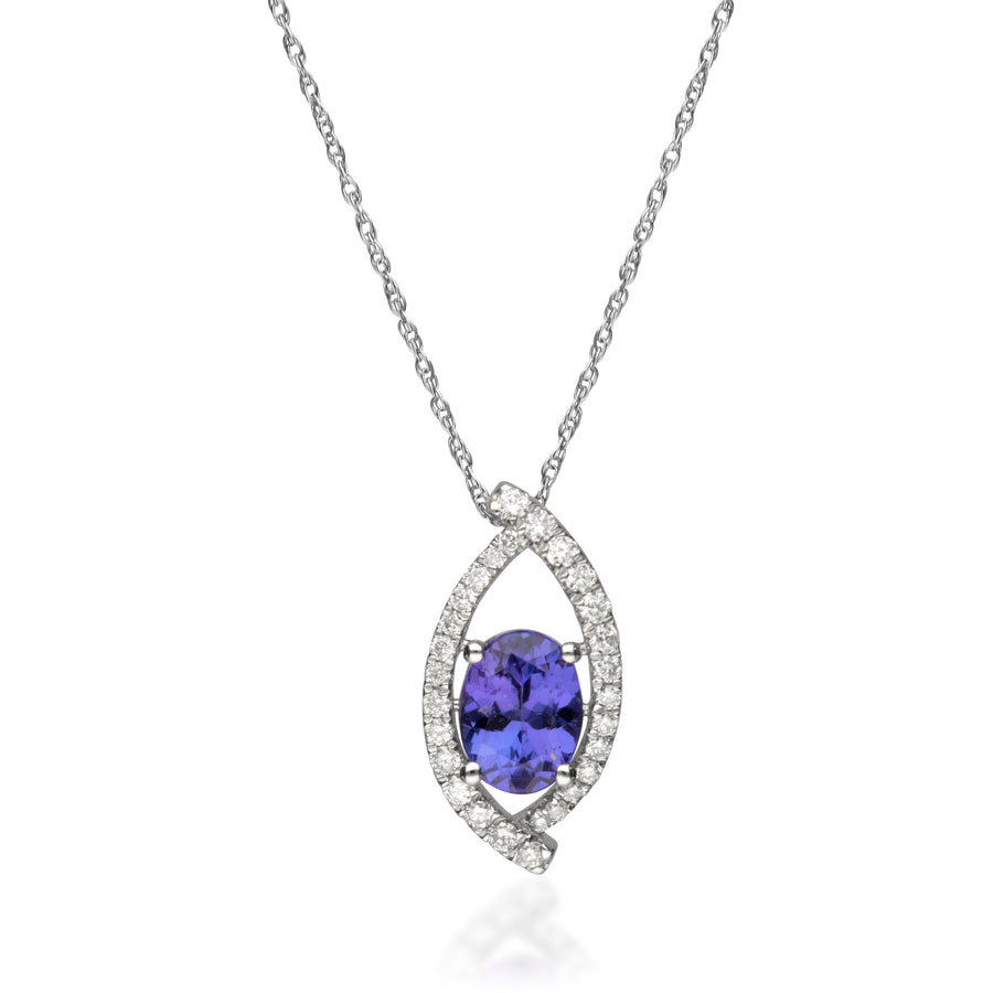 Josephine 14K White Gold Oval-Cut Tanzanian Tanzanite Pendant