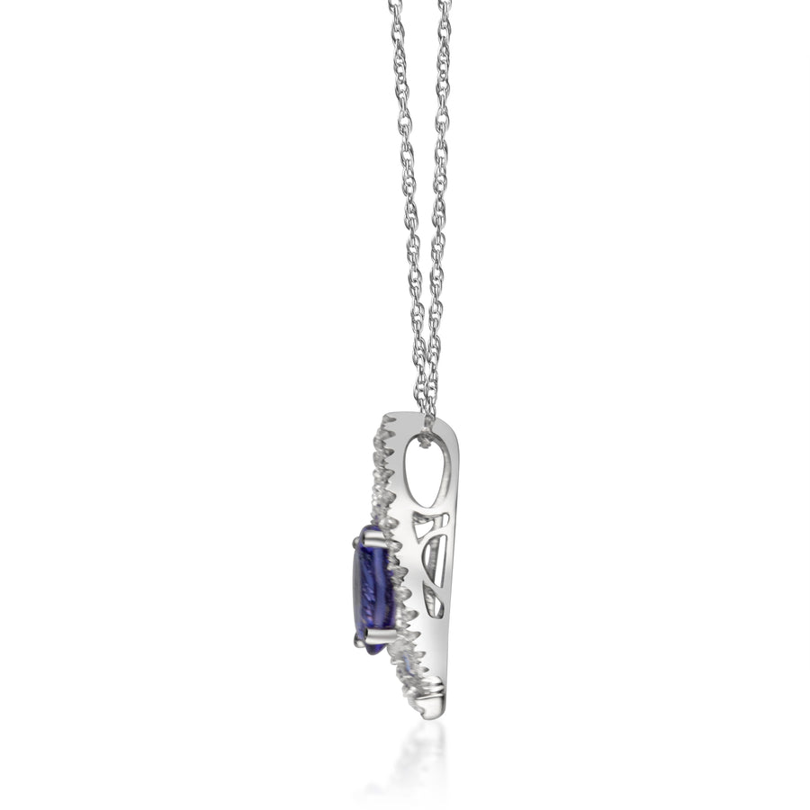 Josephine 14K White Gold Oval-Cut Tanzanian Tanzanite Pendant