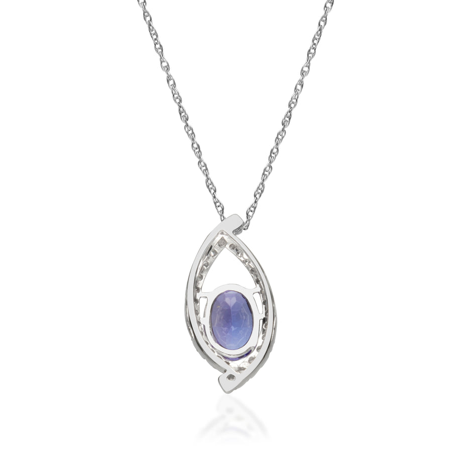 Josephine 14K White Gold Oval-Cut Tanzanian Tanzanite Pendant