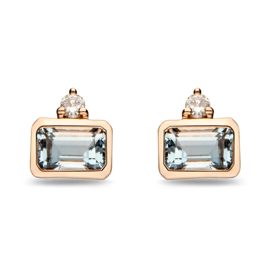 Hannah 14K Rose Gold Emerald-Cut Brazilian Aquamarine Earring