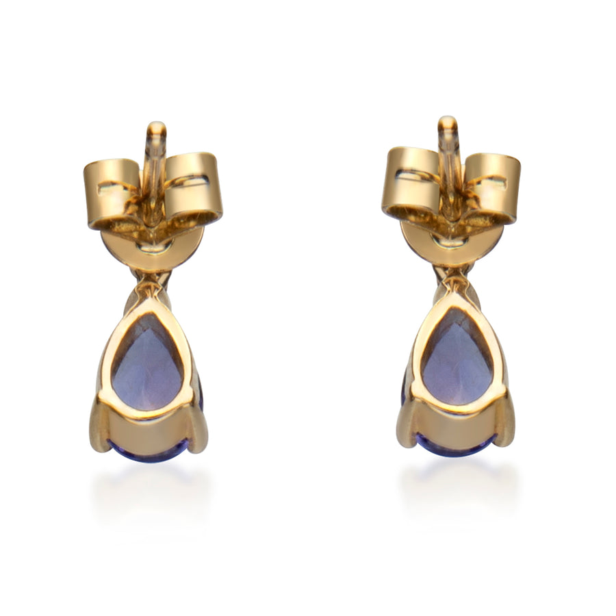 Anika 14K Yellow Gold Pear-Cut Tanzanian Tanzanite Earring