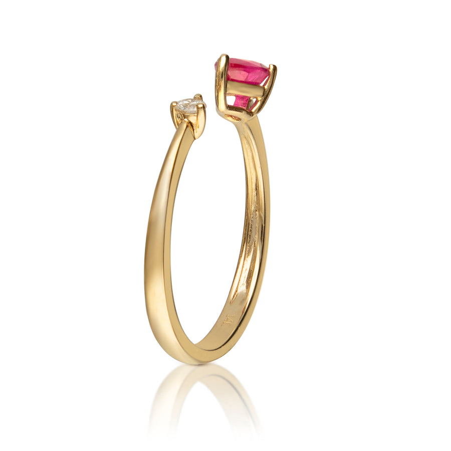 Calliope 14K Yellow Gold Pear-Cut Mozambique Ruby Ring