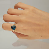 Kehlani 14K Yellow Gold Trillion-Cut Brazilian London Blue Topaz Ring