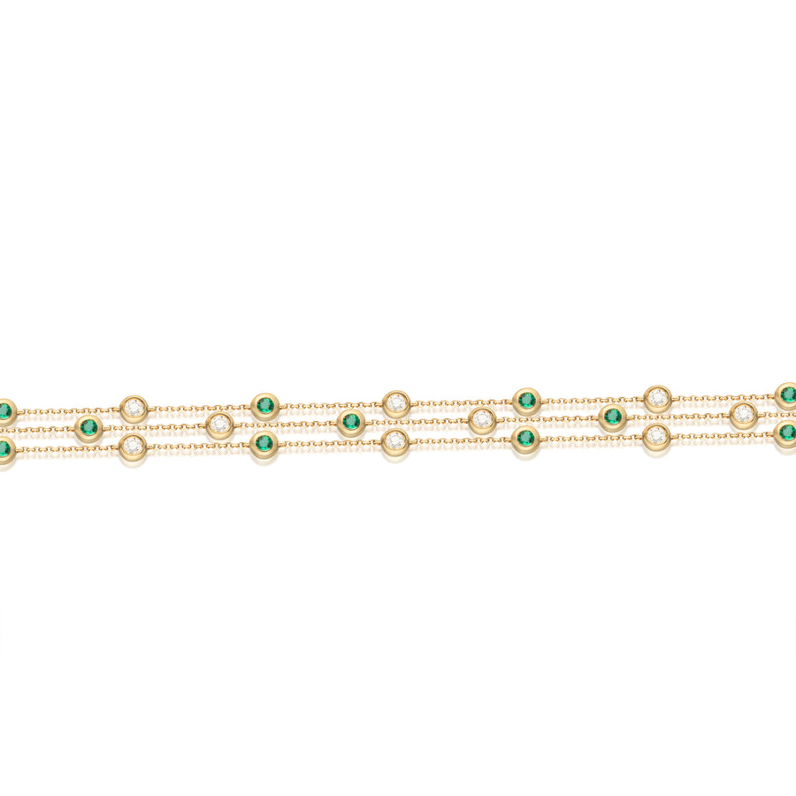 Juliet 18K Yellow Gold Round-Cut Emerald Bracelet