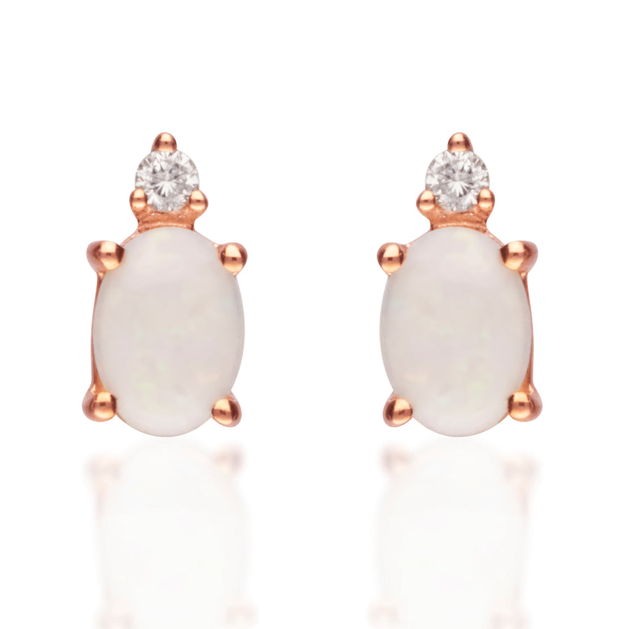 Margot 10K Rose Gold  Oval-Cut Natural African Opal Earring