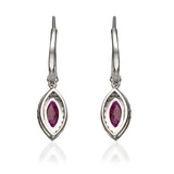 Riley 14K White Gold Marquise-Cut  Mozambique Ruby Earrings