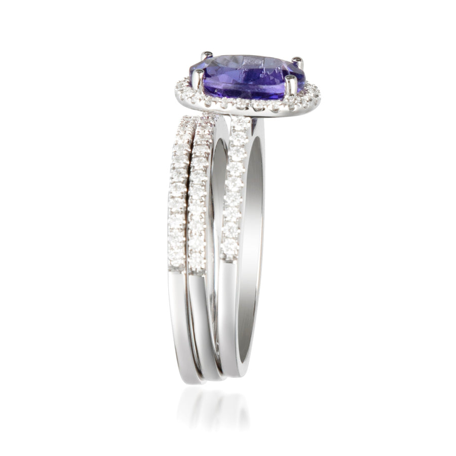 Bailey 14K White Gold Oval-Cut Tanzanian Tanzanite Ring