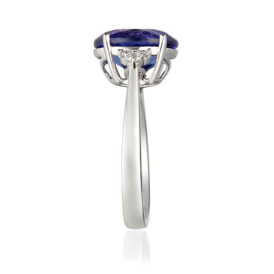 Abby 14K White Gold Oval-Cut Tanzanian Tanzanite Ring