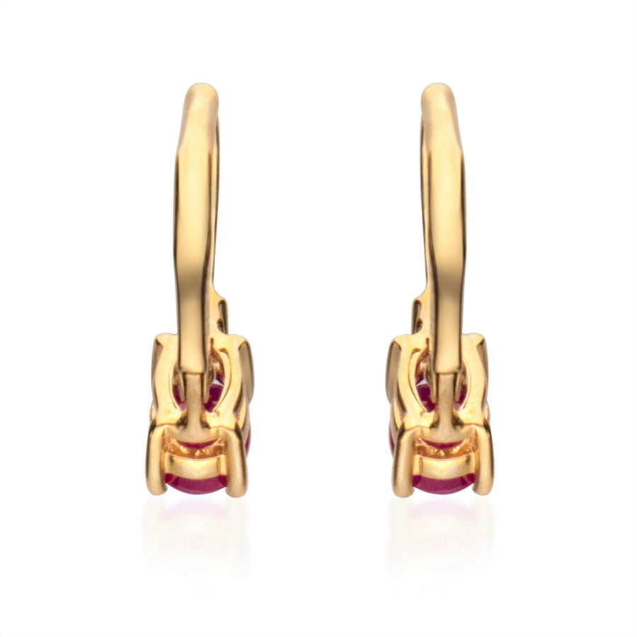 Eloise 10K Yellow Gold Oval-Cut Mozambique Ruby Earring