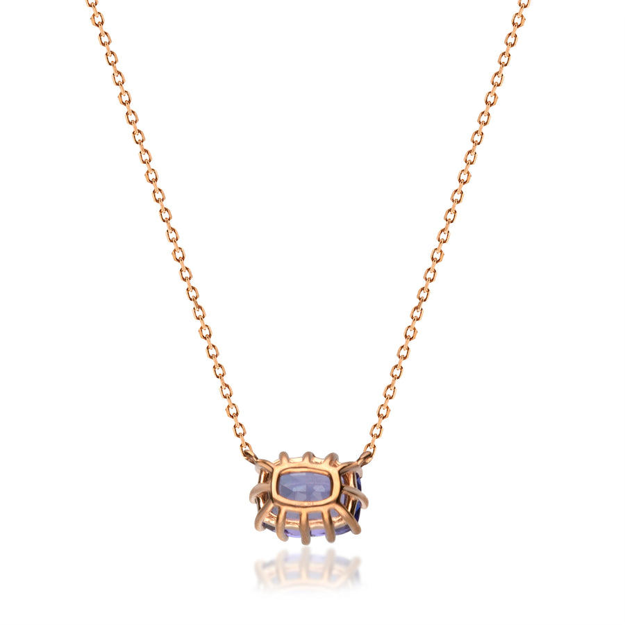 Marilyn 10K Rose Gold Cushion-Cut Tanzanian TanzaniteNecklace