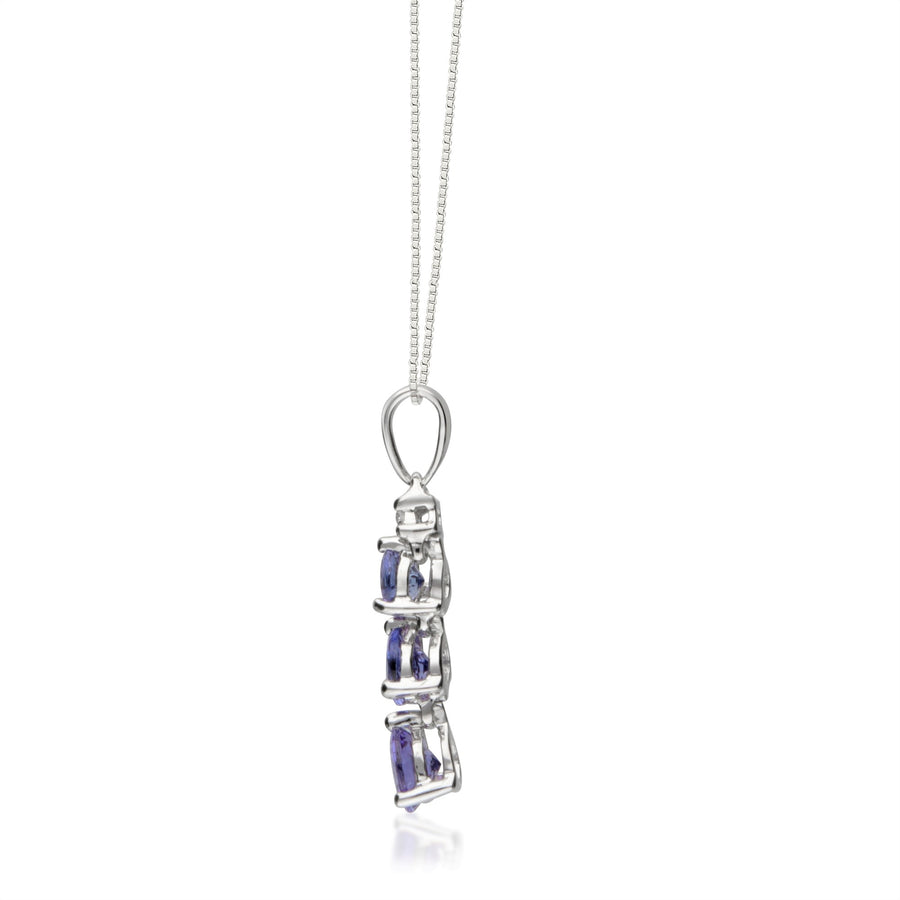 Annabella 10K White Gold Round-Cut Tanzanian Tanzanite Pendant