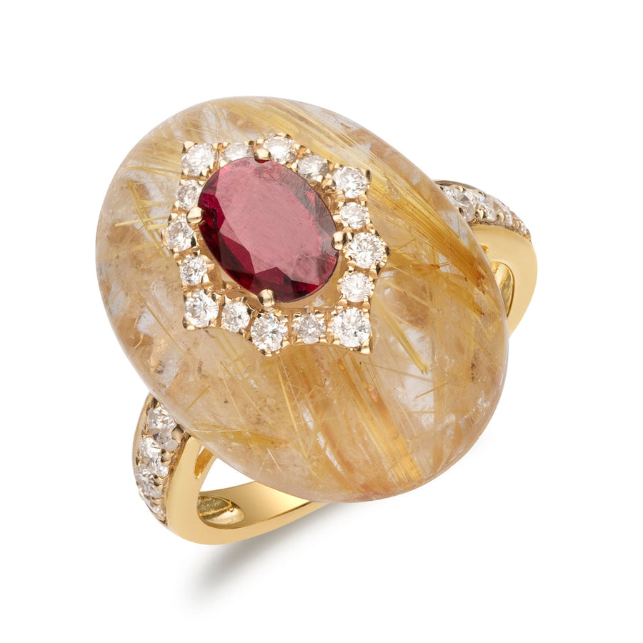 Autumn 14K Yellow Gold Oval-Cut Mozambique Ruby Ring