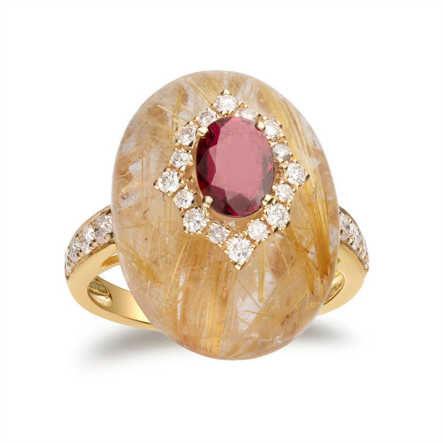 Autumn 14K Yellow Gold Oval-Cut Mozambique Ruby Ring