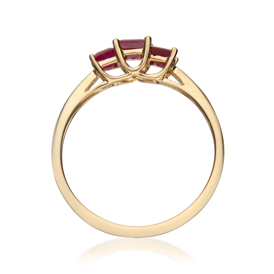 Nivea 10K Yellow Gold square-Cut Mozambique Ruby Ring