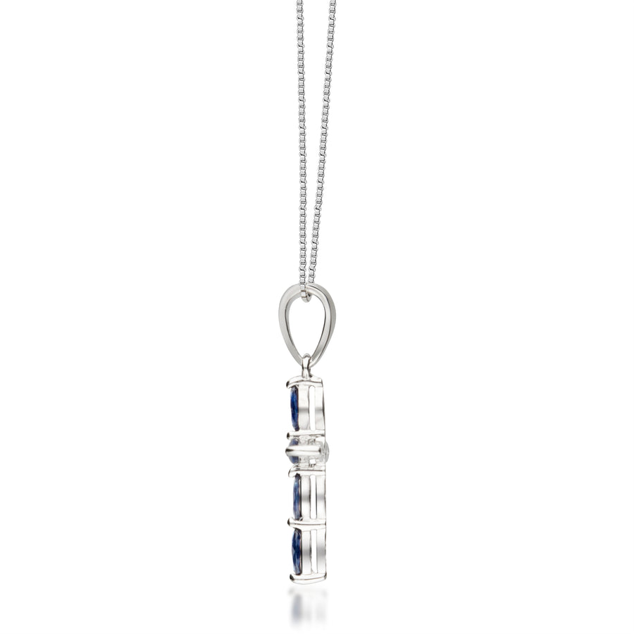 Nyla 10K White Gold Marquise-Cut Ceylon Blue Sapphire Pendant