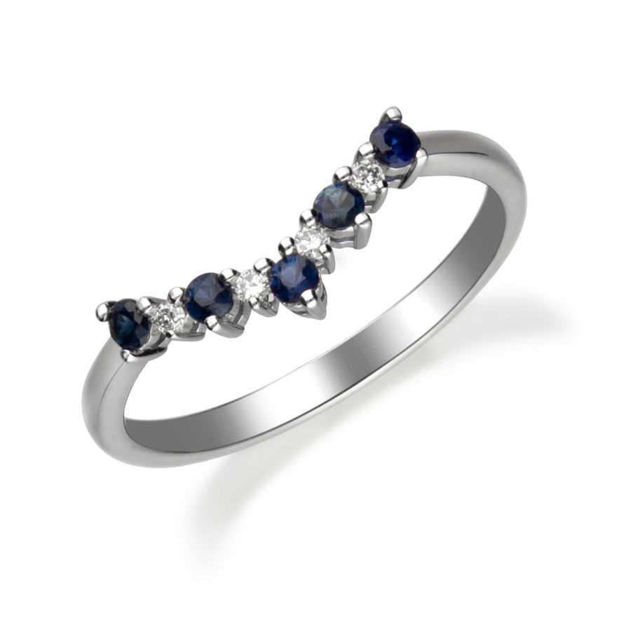 Arlette 10K White Gold Round-Cut Ceylon Blue Sapphire Ring