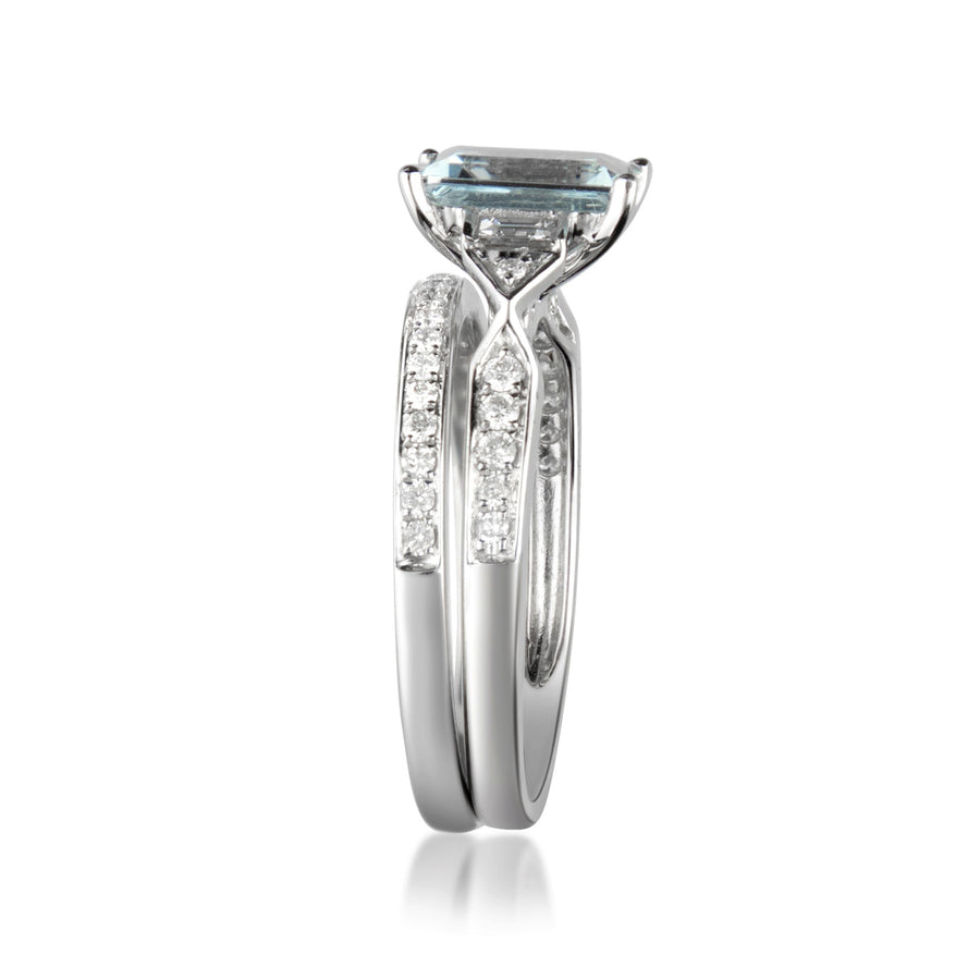 Gwen 14K White Gold Emerald-Cut Brazilian Aquamarine Ring